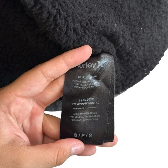 Hurley Sherpa Lined Snap Buttons w/ Pockets‎ 100% Cotton Shacket Men Size S #418 - Picture 9 of 11